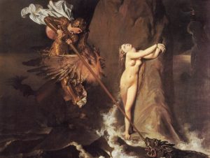 Jean Auguste Dominique Ingres, Ruggero salva Angelica ludovico ariosto orlando furioso cctm arte amore cultura poesia italia latino america