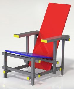 la sedia rossa e blu Thomas Gerrit Rietveld design cctm a noi piace leggere mondrian