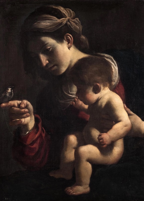 Giovanni Francesco Barbieri aka il Guercino Madonna del Passero Pinacoteca Nazionale di Bologna cctm arte pittura