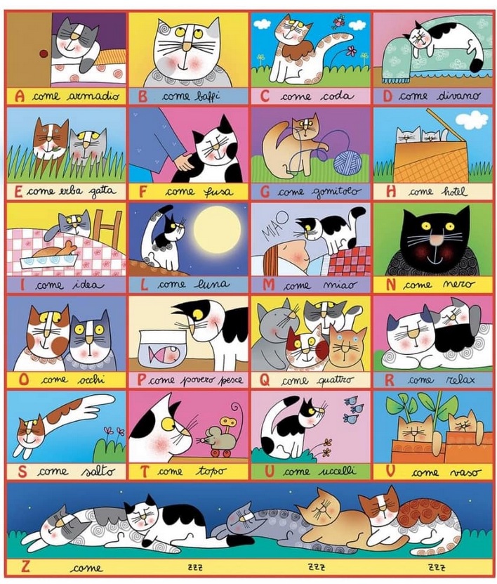 nicoletta costa disegnatori gatti alfabeto libri bambini scuola cctm a noi piace leggere