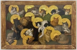 Tokuhiro Kawai Ode to sleep dalla serie Altarpiece of Cat Adoration gatti cctm a noi piace leggere art