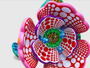 Yayoi Kusama (Japan) arte contemporanea I Spend Each Day Embracing Flowers cctm fiori arte