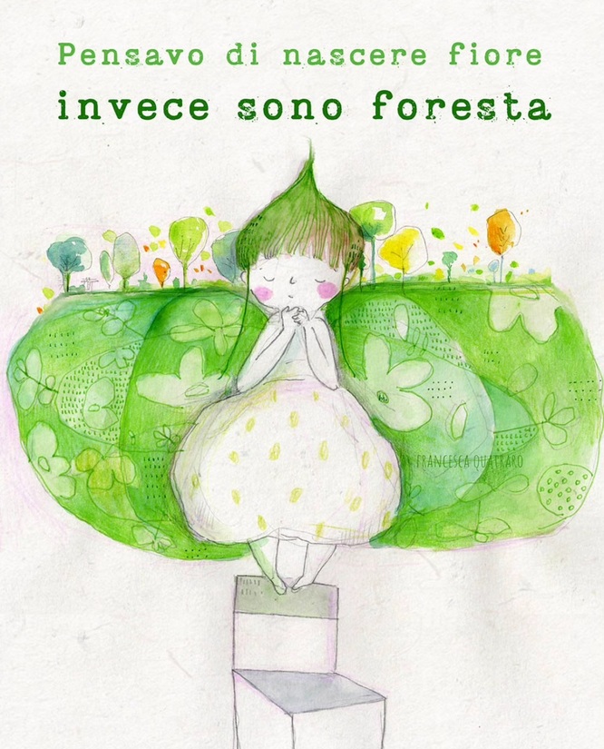 officinamezzaluna Francesca Quatraro fiore foresta arte illustrazioni pittura cctm a noi piace leggere