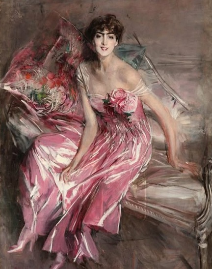 Giovanni Baldini (Italy) La signora in rosa ritratto di Olivia de Subercaseaux Concha Parigi cctm a noi piace leggere arte pittura