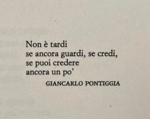 Giancarlo Pontiggia (Italia) Non è tardi se ancora guardi La materia del contendere Garzanti poesia cctm a noi piace leggere