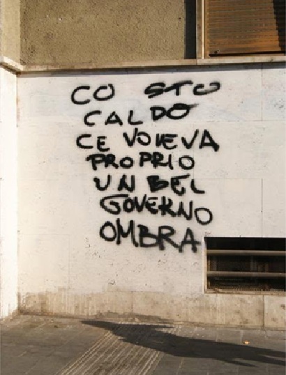 scritto sui muri -Roma governo ombra sole caldo cctm a noi piace leggere