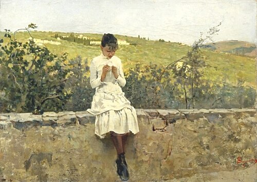 Telemaco Signorini (Italia) Sulle colline a Settignano art arte pittura cctm a noi piace leggere
