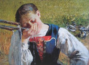 Giovanni Segantini (Italia) pittura divisionismo bevendo alla fontana cctm a noi piace leggere arte