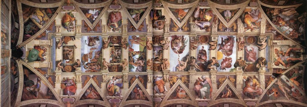 Michelangelo Buonarroti volta della Cappella Sistina, Sistine Chapel Ceiling Roma capolavori affresco cctm arte a noi piace leggere art Rome
