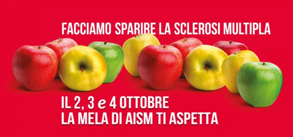 La Mela di AISM 2026 sclerosi multipla Alto Patronato del Presidente della Repubblica Noared Golden Delicious Granny Smith cctm a noi piace leggere mele